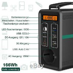 166Wh Générateur Batterie Portable Groupe Eléctrogène Alimentation de Secours FR