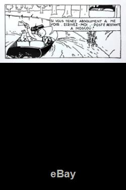 Aroutcheff&Tintin-Le canot soviet-Noir&Blanc-40 exemplaires environ-34 cm-1996