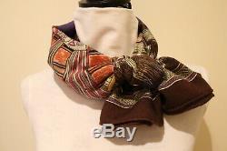 Authentic Hermes CASHMERE + silk scarf tuch châle carré foulard Cuirs du Desert