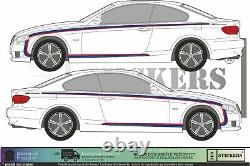 BMW serie 1 2 3 4 5 6 bandes latérales M Sport Style perf autocollant vinyle