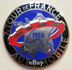 Badge Plaque Émaillée Tour De France Automobile 1958