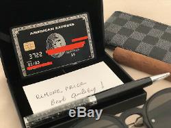 Black Card Metal Like American Express Amex Centurion Credit Card + Box