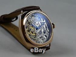 CREATION Montre coussin ROSE GOLD squelette type Unitas 6497 skeleton watch Uhr