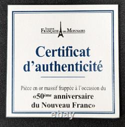 Coffret 50e Anniversaire Du Nouveau Franc Charles De Gaulle Médaille Or
