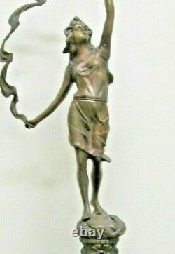Collectible Bronze Art Nouveau Figure d'horloge Fr, Estate Piece, From France