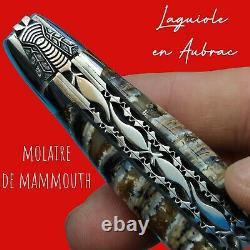 Couteau Laguiole en Aubrac molaire Mammouth mouche forgée prestige