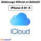 Déblocage iCloud iPhone 8 8+ X 10 Unlock Suppression compte iCloud France 24-72H