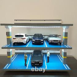 Diorama parking pour 9 voitures miniatures de collection 1/18