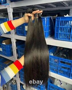 Extension Rallonge Cheveux 100% Naturels Lisse Tissage Brésilien Tête Complète