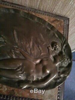 Grand Vide Poches en Bronze Art Nouveau Signé Vernier 1852-1927
