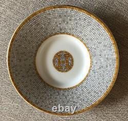 Hermes Mosaique au 24 Coffee cup & saucer Set of 2 Gold Porcelain 100% Aut