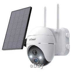 IeGeek 2K 360°Caméra Surveillance WiFi Exterieure sans Fil Solaire avec Batterie