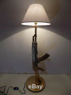 LAMPE DESIGN AK47 KALASHNIKOV OR chevet bureau table lamp light arme kalach