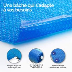 Linxor Bâche à bulles sur mesure pour piscine 300 microns Bleu