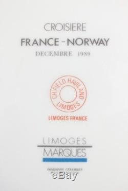 Magnifique lot 10 Assiettes paquebot FRANCE / NORWAY 1989 LIMOGES HAVILAND