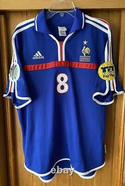 Maillot Jersey France Marcel Desailly Porté Préparé Worn Shirt Adidas Euro 2000