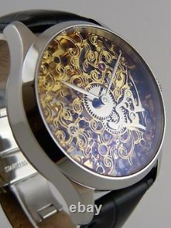 Montre squelette GOLD 41mm PURE MECANIQUE Type Unitas 6498 skeleton watch