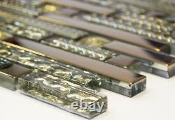 Mosaïque translucide crystal composite verre EP or cuisine 86-0107 f 10 plaques
