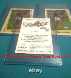 PANINI THIERRY HENRY ROOKIE 1998 X3 NEW STICKERS World cup France 1998/99