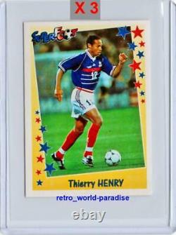 PANINI THIERRY HENRY ROOKIE X3 NIEUW MINT 10/10 1998 Wereldbeker Frankrijk 98
