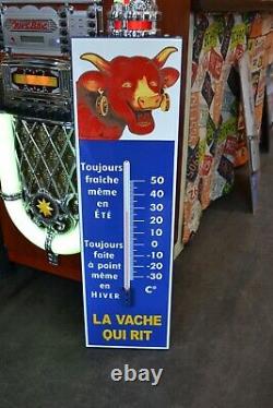 Plaque Emaillee Thermometre Vache Qui Rit 72 CM