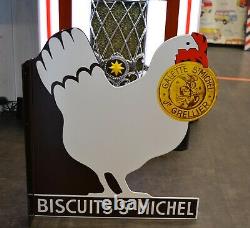 Plaque émaillée Saint Michel biscuits cuisine poule double face équerre no kub