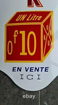 Plaque publicitaire Émaillé bouillon kub 1metre vintage loft enamel sign