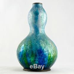 RARE Vase Ancien PIERRE BONNAUD Art Nouveau EMAIL de LIMOGES enamel/faure/emaux