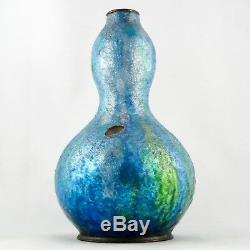 RARE Vase Ancien PIERRE BONNAUD Art Nouveau EMAIL de LIMOGES enamel/faure/emaux