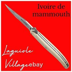 Rare Couteau Laguiole Village France Mammouth Abeille Ciselee Prestige