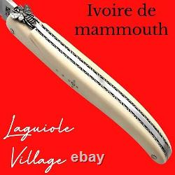 Rare Couteau Laguiole Village France Mammouth Abeille Ciselee Prestige