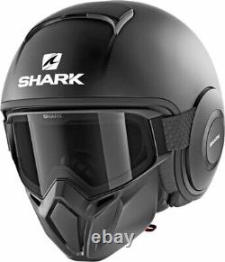 Shark Street Drak Blank KMA Mat Noir Jet Helmet Casque Nouveau! Livr