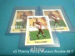 Thierry Henry Monaco X3 rookie Panini 98 99 1998 France psa 10 NEW MINT RARE