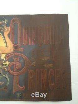 Tôle publicitaire Quinquina des Princes Femme Fleurs Art Nouveau Mucha Grasset