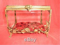 Très Grand Coffret Boite A Bijoux De Mariée Art Nouveau Glass Jewelry Box 1900