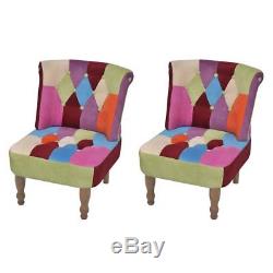 Un ou deux fauteuils de style France design patchwork multi couleur élégant