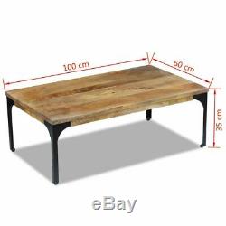 VidaXL Table basse pour salon Table d'appoint Bois de manguier 100 x 60 x 35 cm